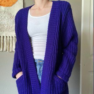 Vintage Purple Wool Cardigan